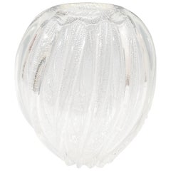 Seguso 'Pillow' Vase with Silver Leaf for Venini