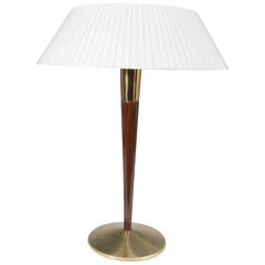 Lightolier Brass and Wood Lamp 2