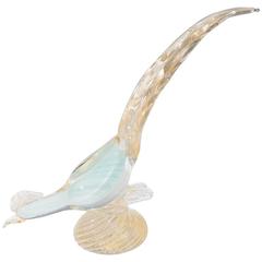 Venetian Murano Glass Pheasant with Gold Leaf 5