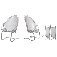 High Back Rocker Patio Chairs w Footrest. John Salterini. Price is for the pair