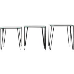 A. Bueno de Mesquita for Spurs Set of Three Wire and Glass Tables