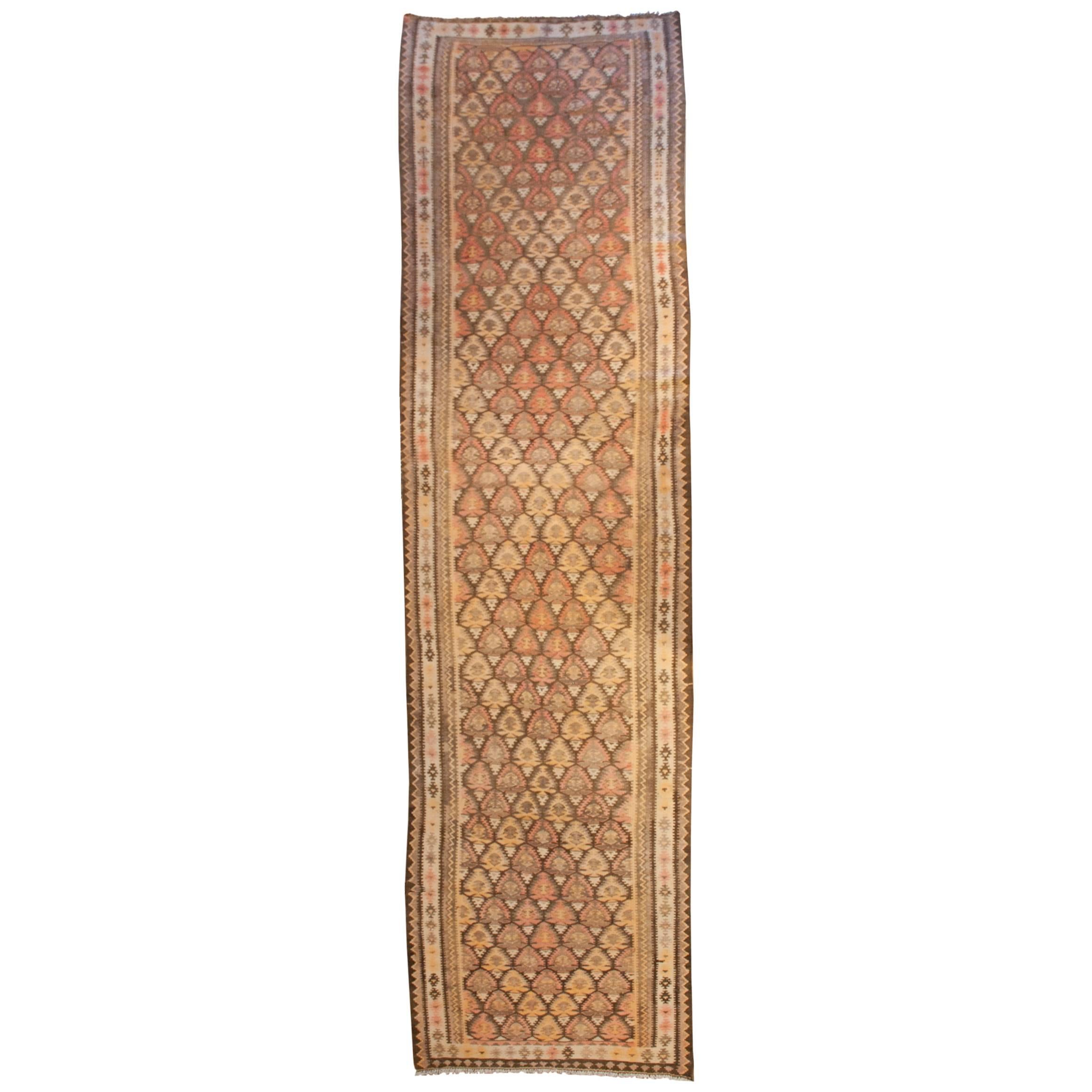 Wonderful Early 20th Century Qazvin Runner For Sale