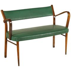Two-Seat Sofa Beech Springs Vegetable Horsehair Leatherette, Italy, 1940s