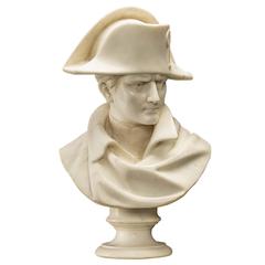 Marble Bust of Napoleon, Signed, on an Original Wood Base