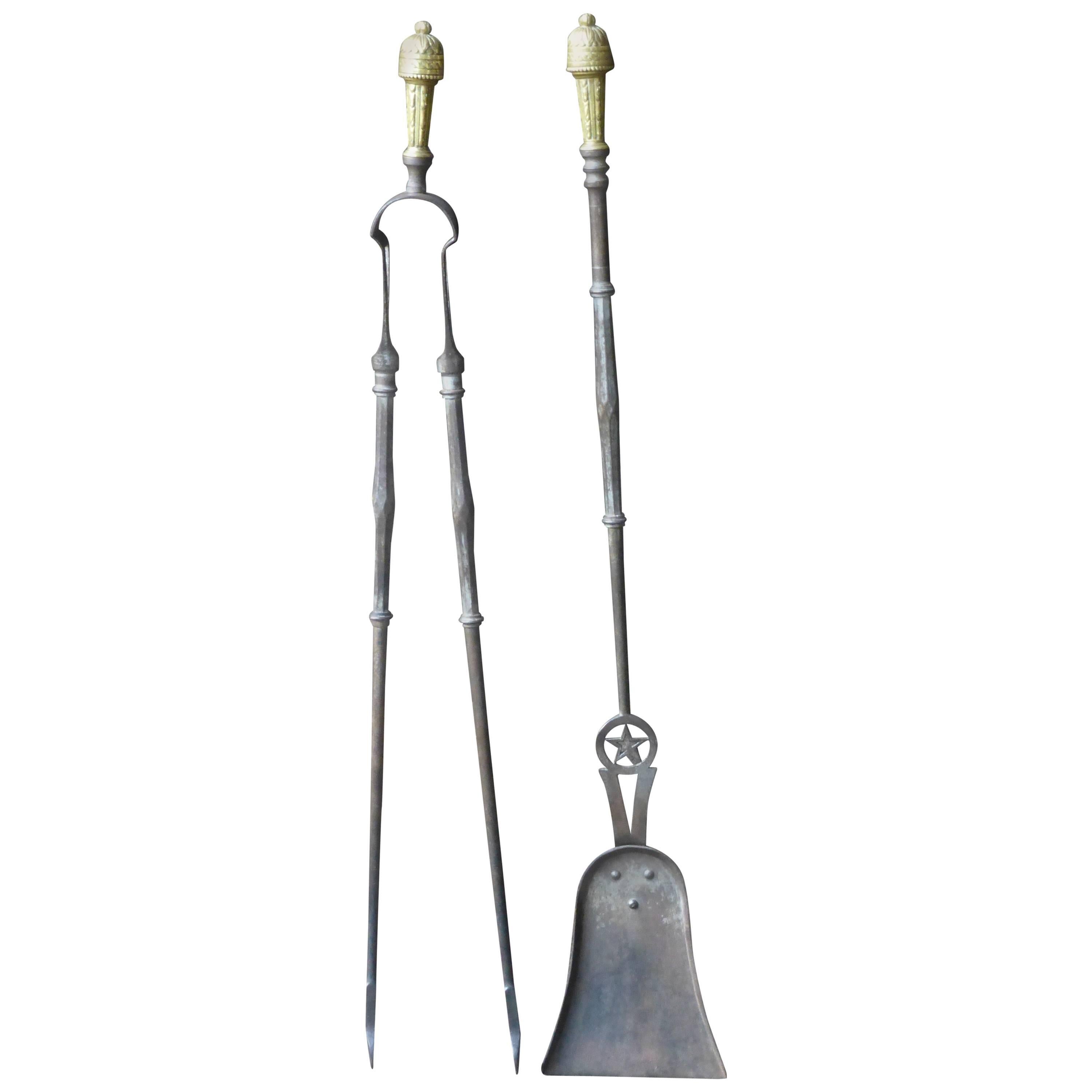 19th Century French Fireplace Tools Companion Set