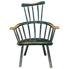 Antique 18th Century Primitive Comb Back Windsor Chair