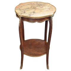 Louis XV Style Side Table with Marble Top, 19th Century