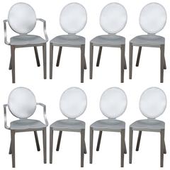 Used Set of Eight Philippe Stark for Emeco Brushed Aluminum "Kong" Chairs