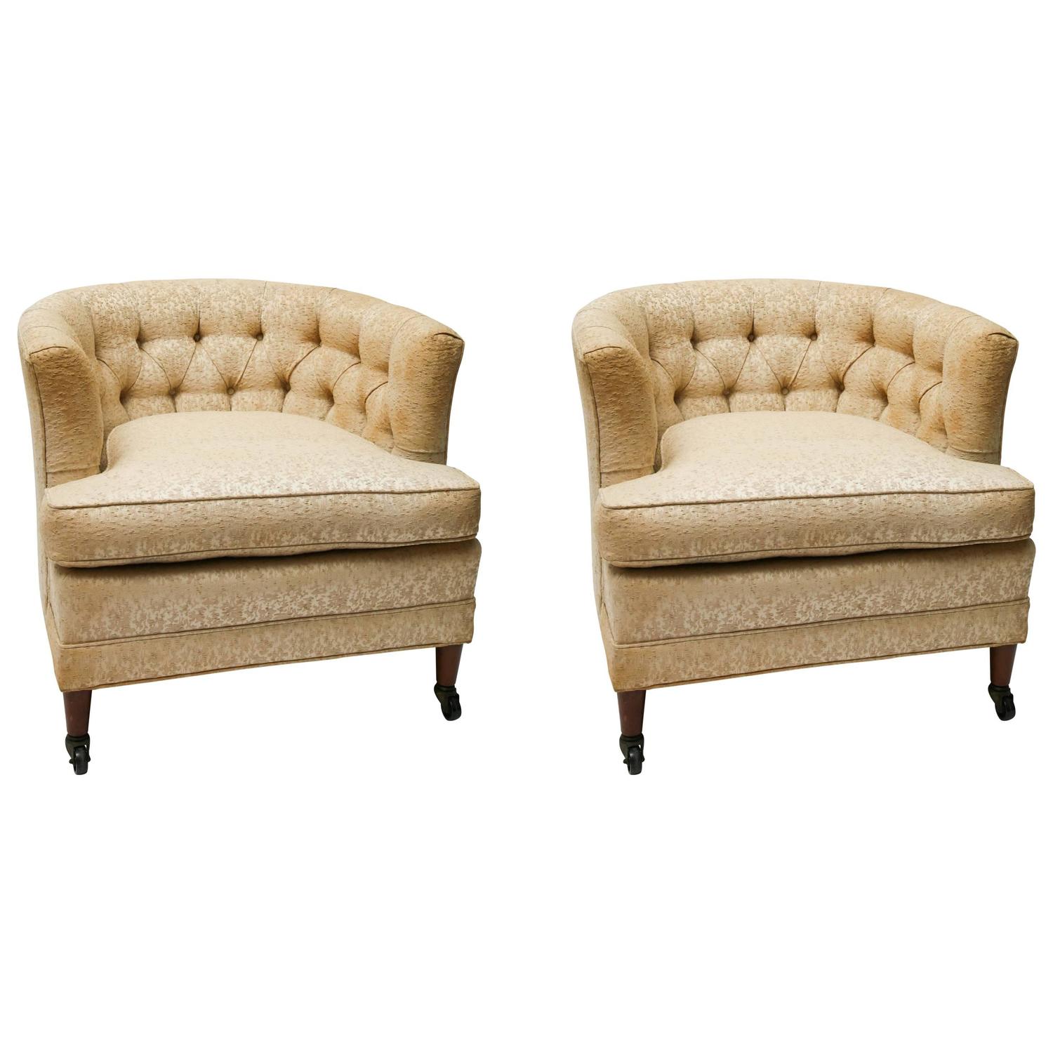 Pair of Henredon Roller Club Chairs, 1960s, USA For Sale ...