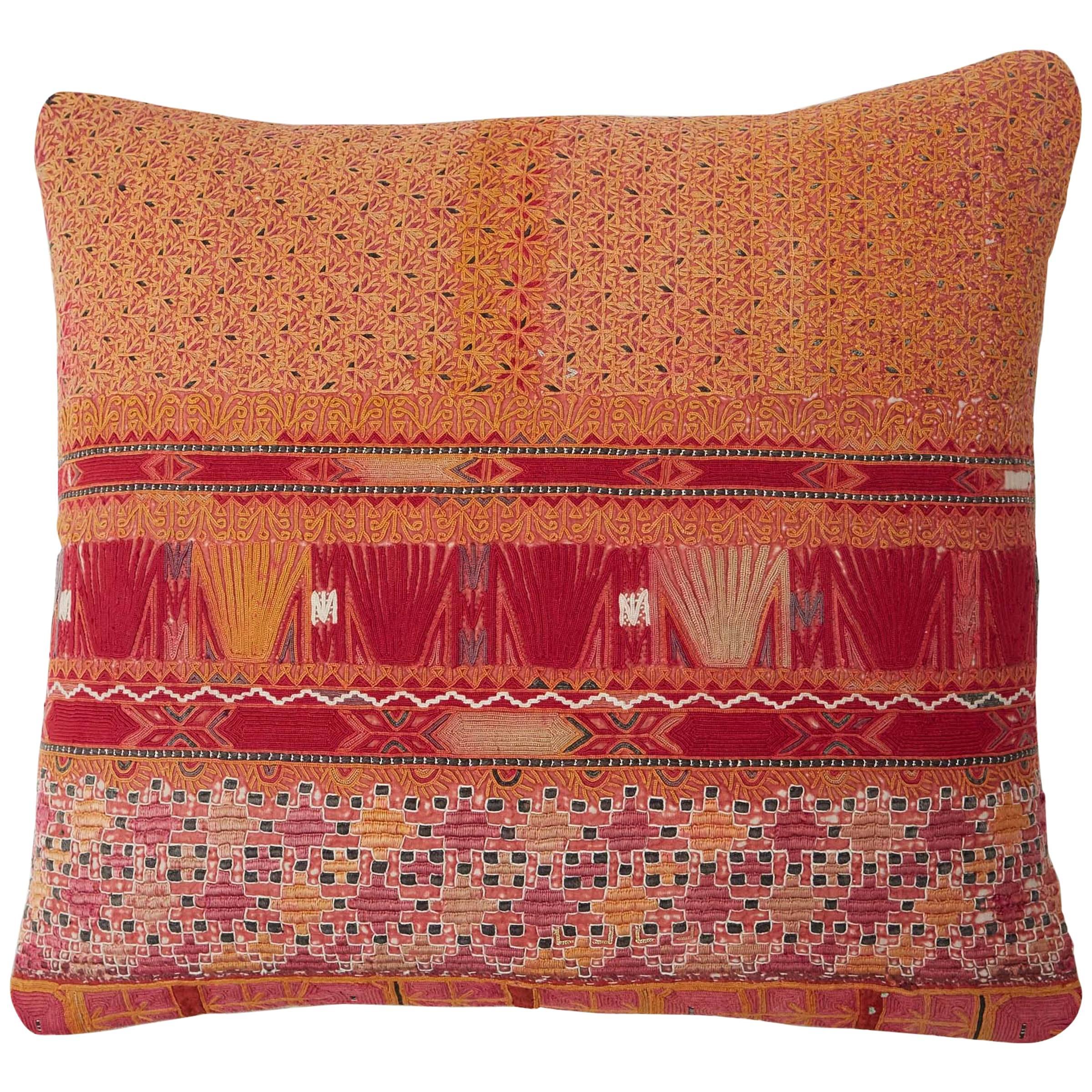 Vintage Afghani Pashtun Embroidered Pillow