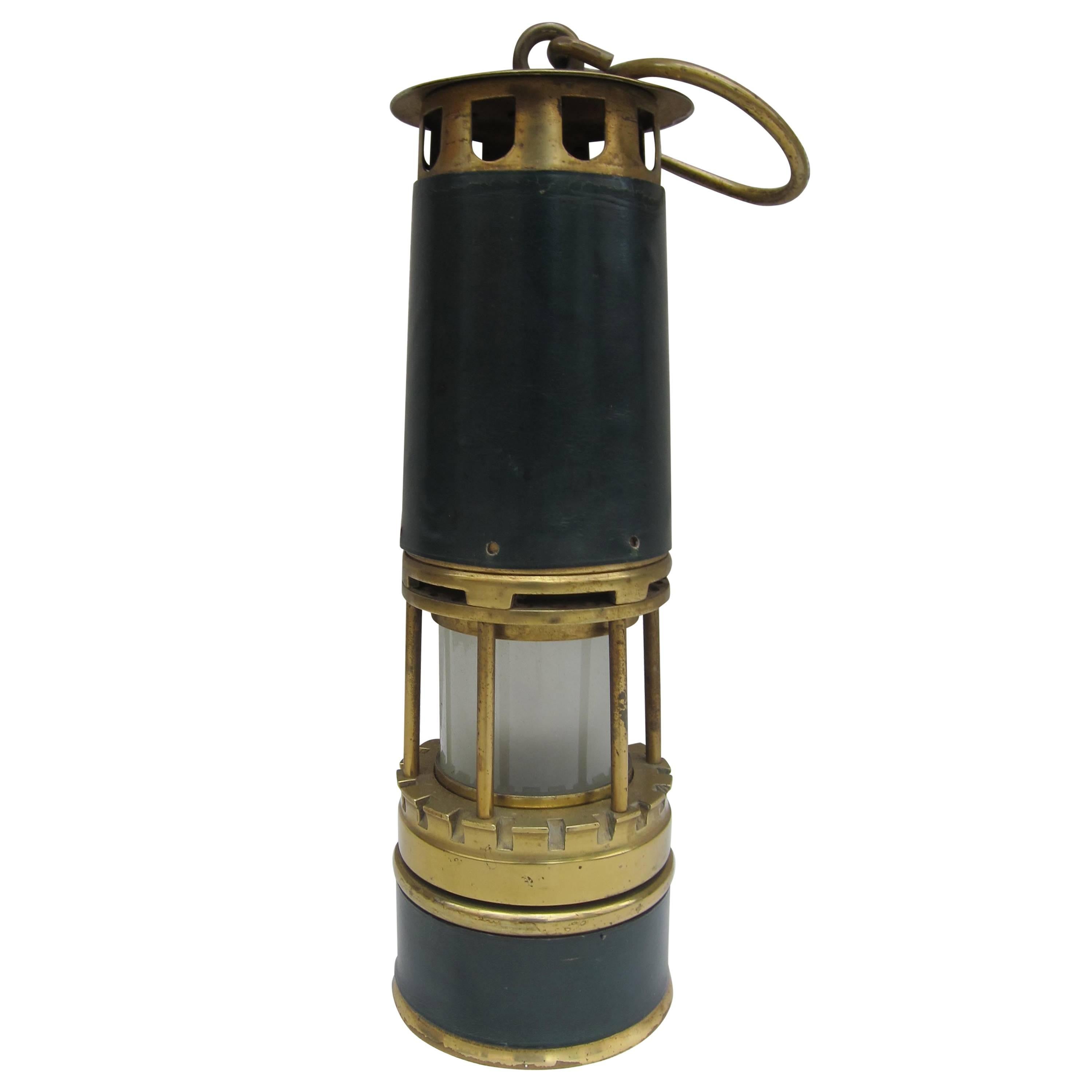 Hermes, Miner's Lamp, Brass and Leather, France, 1960 For Sale