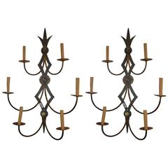 Mid-20th Century Pair of Iron Sconces 10