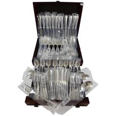 Antique Perles by Christofle Sterling Silver Flatware Service Set 12 Dinner 120 Pcs, New