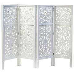 Carved Four-Panel Folding Table Screen