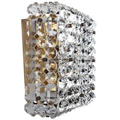 Mid Century Modern Kinkeldey Cut Glass and Brass Sconces, Circa 1970 9