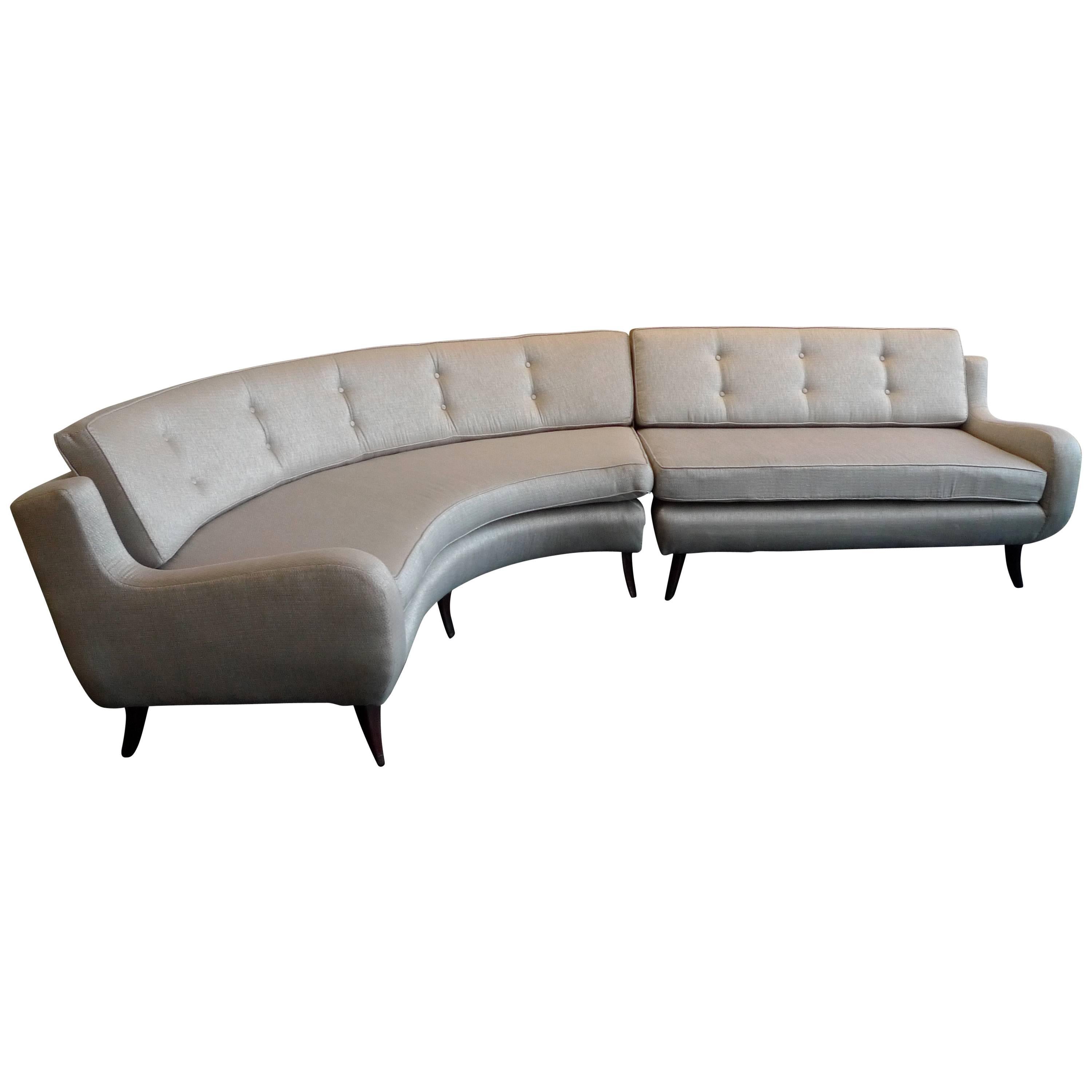 Rare Mid-Century Modern Two-Piece Sectional Sofa by Ernst Schwadron