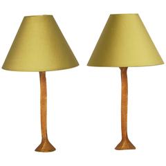 Pair of Gilt Bronze Table Lamps by Galerneau for Fondica, France, circa 1990 5