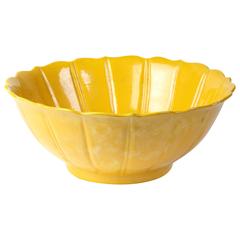 Large Chinese Imperial Yellow Porcelain Lotus Bowl