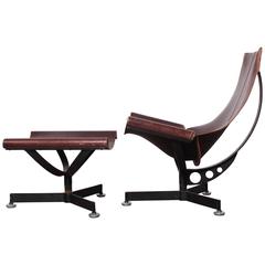 Leather Lounge Chair and Ottoman by Max Gottschalk