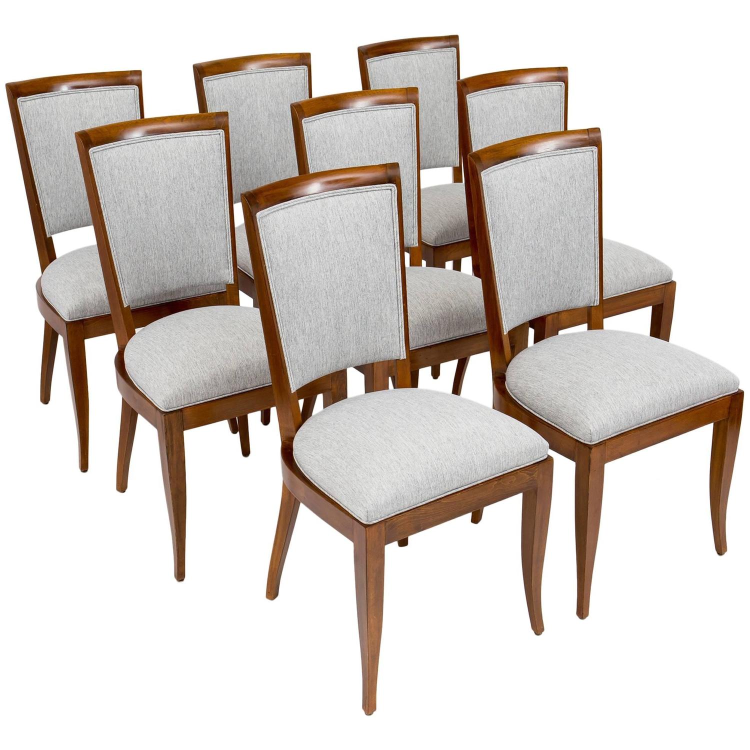 Set Of Eight Side Chairs By Dominique At 1stdibs