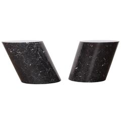 Pair of Marble Stump Tables by Lucia Mercer for Knoll