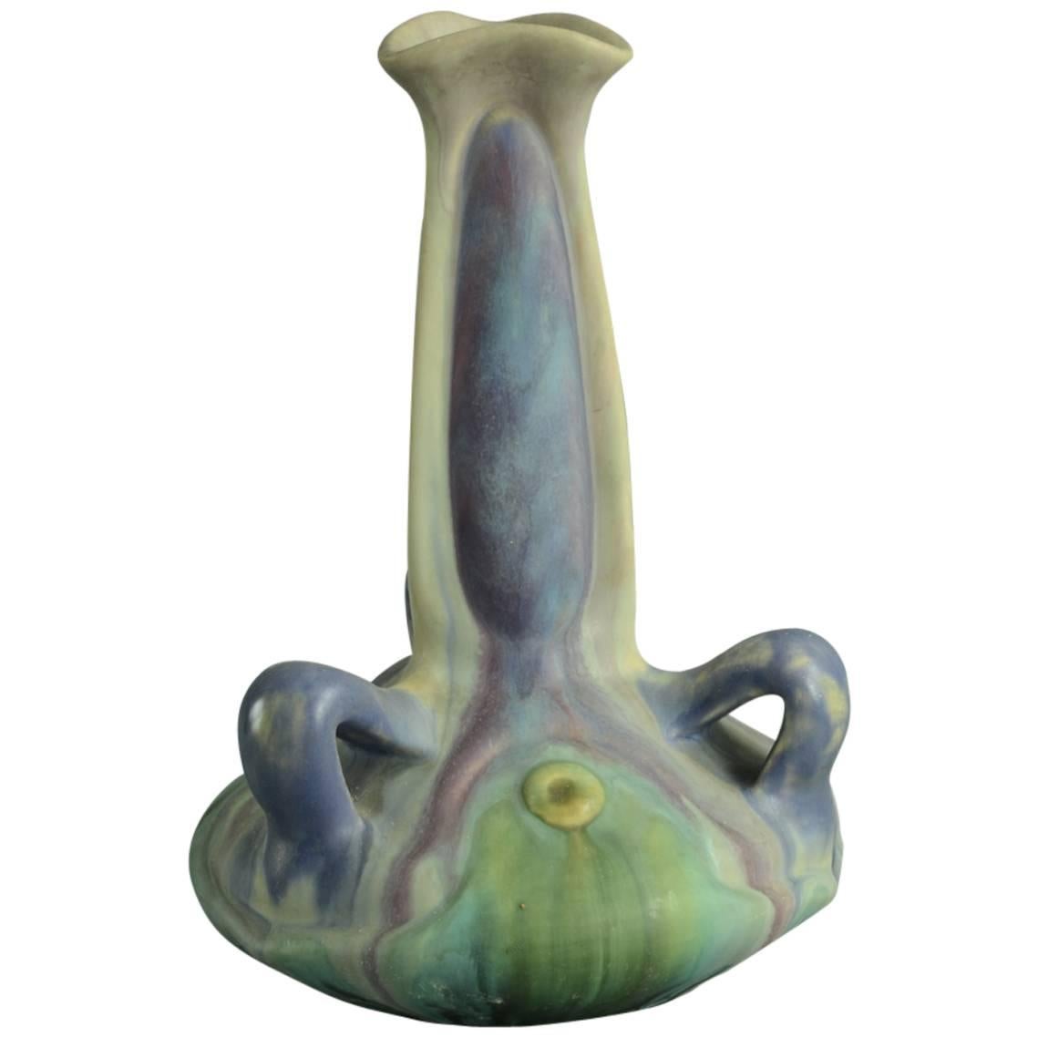 Art Nouveau Vase by Eugene Baudin, Poterie De Monaco For Sale