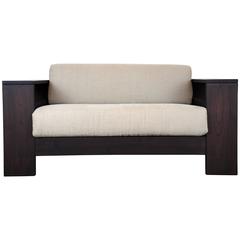 Modern Solid Chestnut Wood Sofa by Michelangeli, Italy