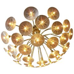 Radiant 30 Arm Brass Chandelier from The Claremont Line by Lightolier C. 1955 Radiant 30 Arm Brass Chandelier from The Claremont Line by Lightolier C. 1955