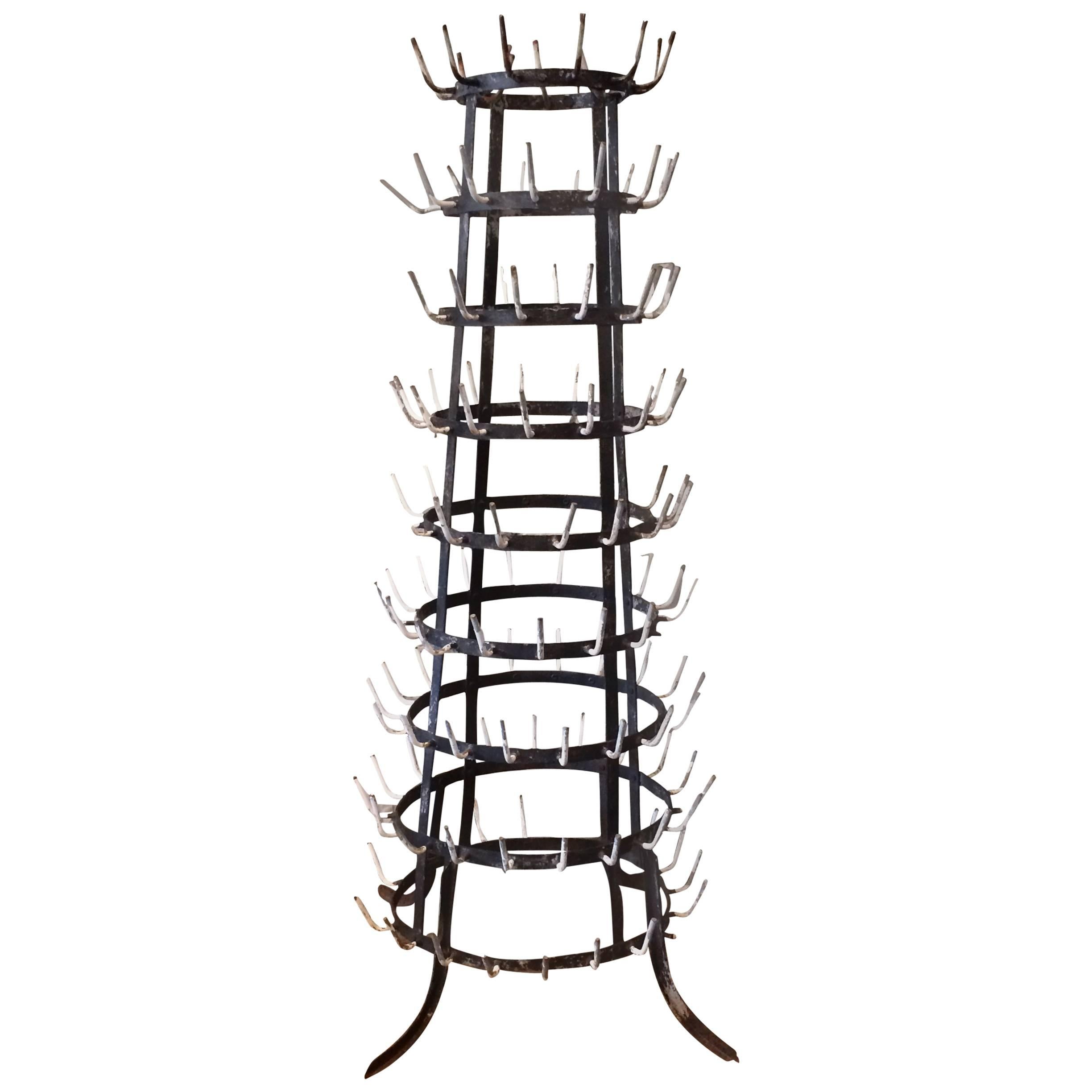 Wrought Iron Dairy Farm Bottle Drying Rack