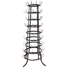 Wrought Iron Dairy Farm Bottle Drying Rack