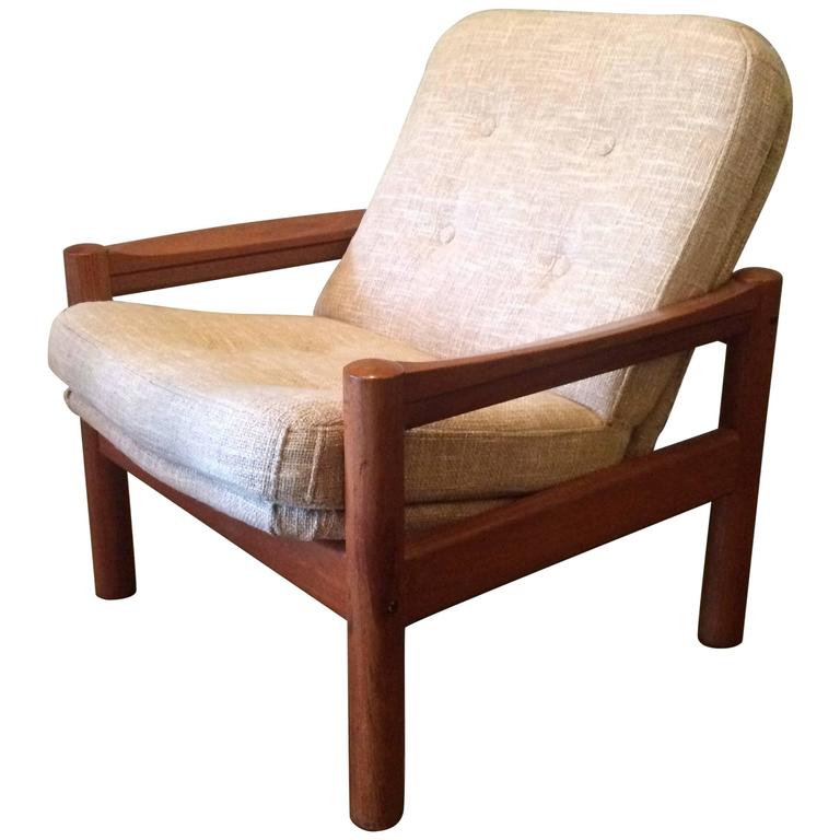 Danish modern teak lounge chair by domino mobler at 1stdibs Lounge møbler