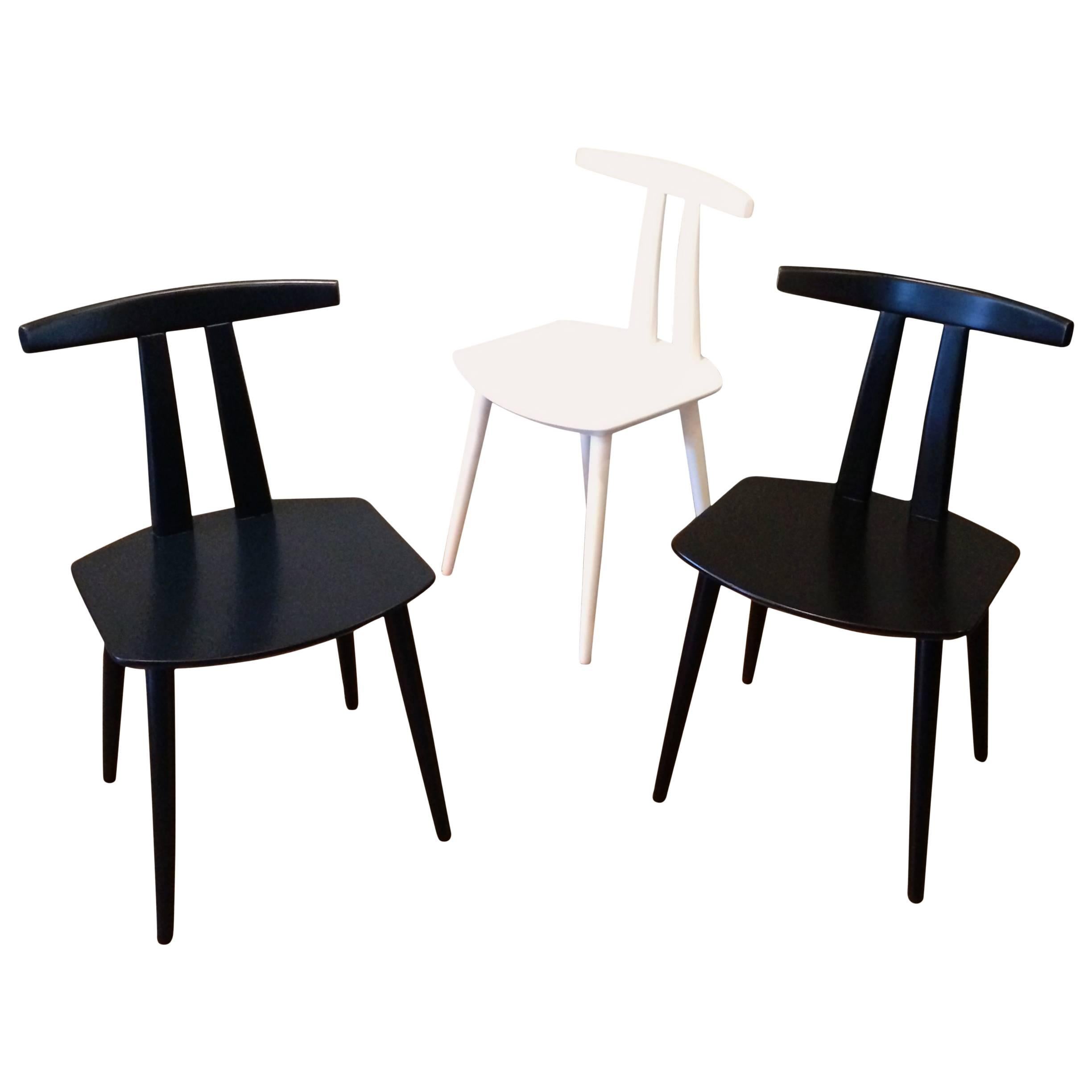 Danish Modern Lacquered Side Chairs by Folke Palsson for FDB Mobler