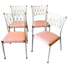 Hollywood Regency Painted Steel Patio Garden Chairs