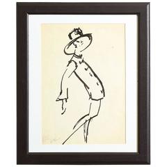 Rare Joe Eula 1962 Illustration de mode YSL