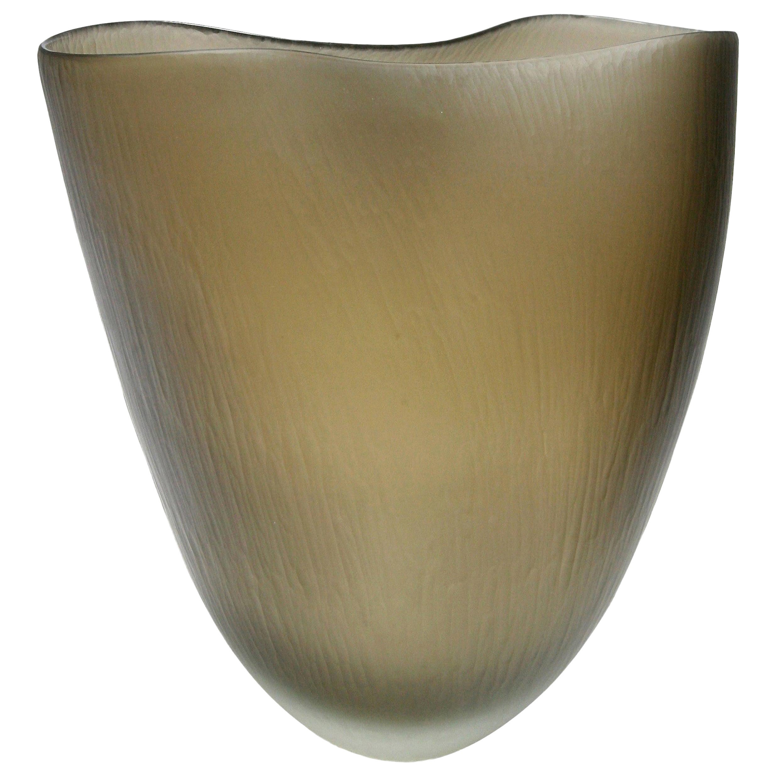 Ficus B Murano Sage Green Glass Vase For Sale