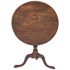 Antique English Walnut Round Tilt Top Table
