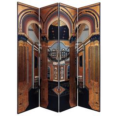 French Art Deco Style Lacquer and Gilt Screen, Mid-20th Century
