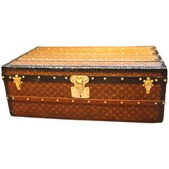1920s Louis Vuitton Stenciled Monogramm Canvas Steamer Trunk 3