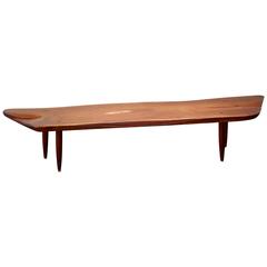 Phillip Lloyd Powell Walnut Bench, Coffee Table, 1960s 2