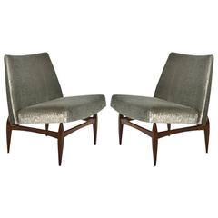 Pair of Sculptural Italian Slipper Chairs