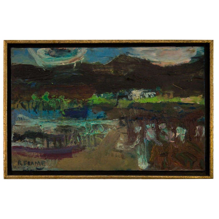 "Wyoming" Oil on Canvas by Robert Frame '1924-1999' Signed For Sale