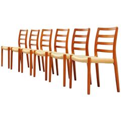 Niels Moller Model 85 Teak Dining Chairs, Denmark, 1981