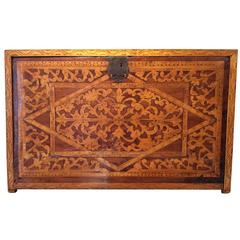 Antique 17th Century Cabinet with Exotic Wood Inlay