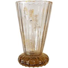 Intaglio Gilt Decorated Emile Gallé Cabinet Vase, circa 1880