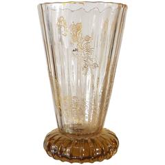 Intaglio Gilt Decorated Emile Gallé Cabinet Vase, circa 1880