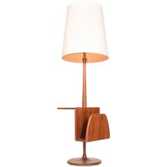 Modern Combination Floor Lamp and Magazine Stand by Laurel