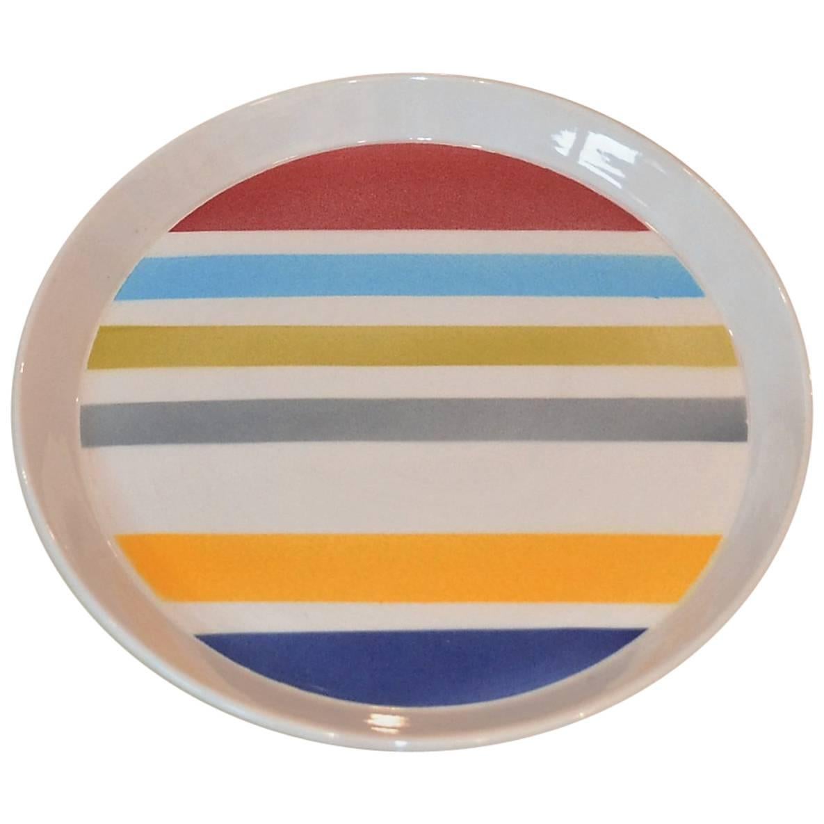 Modernist Colorful Plate Designed by Gio Ponti, Italy, 1960s