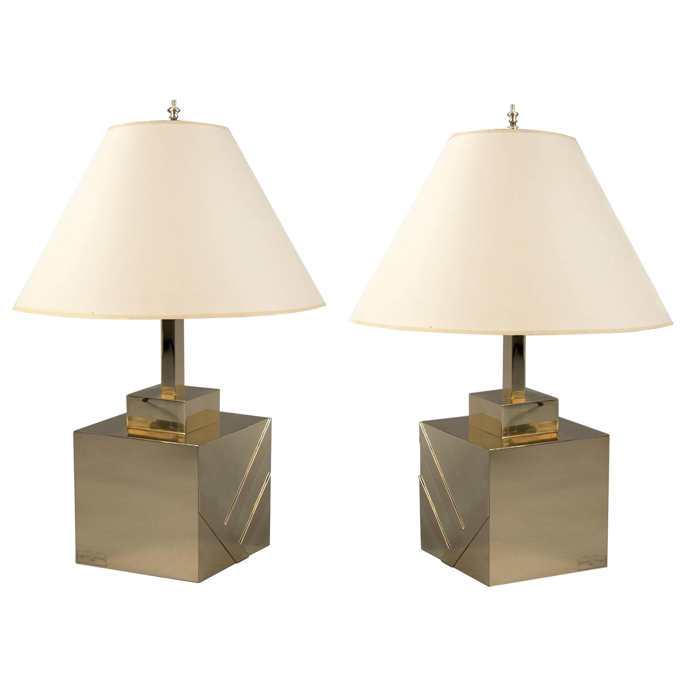 Pair of Table Lamps, Italy, 1970s