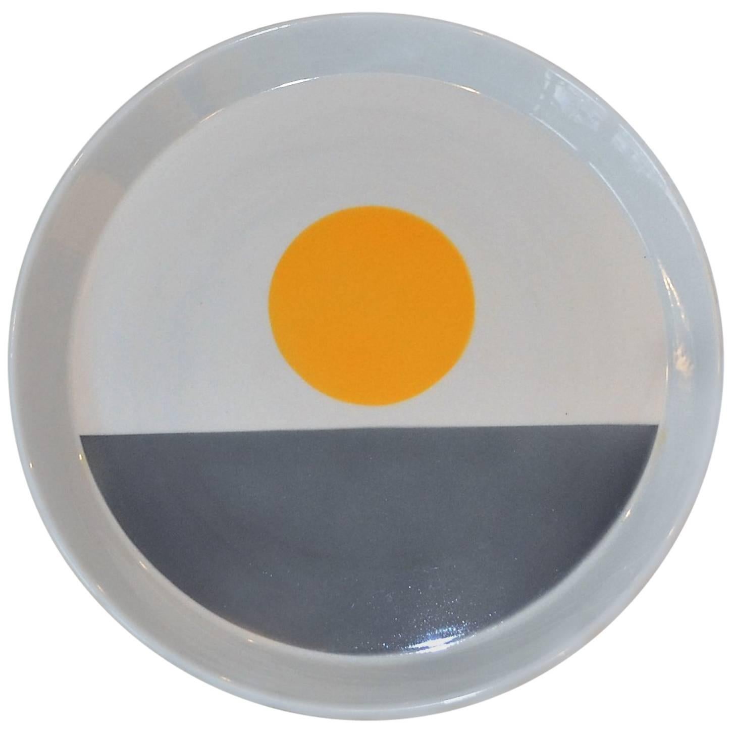 Modernist Colorful Plate Designed by Gio Ponti Plate, Italy, 1960s