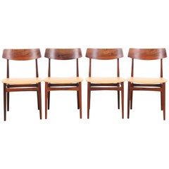 Mid-Century Modern Danish Set of Four Rosewood Dining Chairs